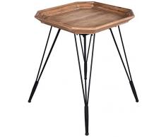 Better & Best Rctg PqÃ±a Petite Table rectangulaire avec Bord en chaflan Naturel et Pieds en Fer, Dimensions 60 x 60 x 64 cm, matÃ©riau : Bois/mÃ©tal, Marron, Taille Unique