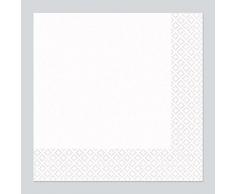 amscan 33 cm - 2 Plis Serviettes de Table Blanc glacÃ©