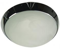 Niermann Standby A + +, Plafonnier, bague dÃ©corative ChromÃ© LED, AlbÃ¢tre type, Verre/mÃ©tal, alabaster art, 30 x 30 x 11 cm