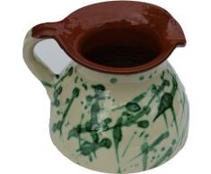 Amazing Cookware en Terre Cuite Splatter Chubby Carafe, crème et Vert