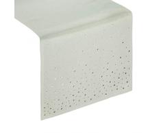 Eurofirany Chemin de Table à Paillettes et Cristaux Naturel 33 x 180 cm