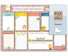 D.I.Y with Toga Semainier PerpÃ©tuel A4 52 pages Oh La La, Papier, Multicolore, non applicable