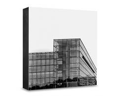 COGNOSCO HG-DD110 Tableau Mural en Bois avec Photo darchitecture et Verres Manufacture manuface, Bois, Noir et Blanc 15 x 15 cm