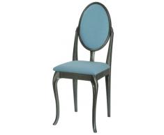 High Street Design Lot de 6 chaises de salle à manger en étain avec Cabriole et poudre Bleu Tissu Coussins