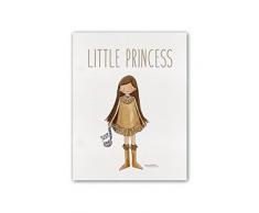 CUADRIMAN Tableau Little Princess Pocahontas Moderne 23x30x3 cm Marrons
