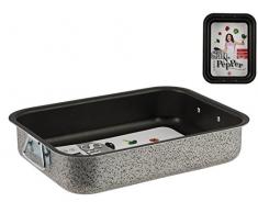 Home Salt Peper Plat Ã rÃ´ti, revÃªtement Anti-adhÃ©sif, 35Â x 25Â cm, Aluminium, Noir/Gris