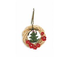 Villa dEste Osier Guirlande Guirlande Sapin et Fleurs, Osier, Multicolore, 30Â x 9Â x 13Â cm