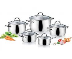 Tescoma Viva Batterie de Cuisine, Acier Inoxydable, Gris, 24. cm, Lot de 10