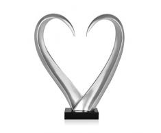 World Art Amour Abstrait Sculpture En Résine, Multicolore, 48x40x15 Cm