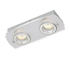 Briloner Leuchten 3179-028 plafonnier, Spots, Lampe Salon, Applique LED, MÃ©tal, 5 W, Chrome, 2er Deckenleuchte