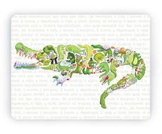 Louise Tate Illustration C is for Crocodile Set de Table 29,2 x 21,6 cm