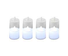 Incidence Paris 54505 PHOTOPHORE + BOUGIE LED (set de 4) - Christmas, PolypropylÃ¨ne, Rouge/Blanc