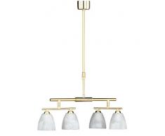 Honsel Leuchten 76024 Suspension en laiton mat/laiton brillant Verre dalbÃ¢tre blanc