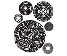 AG Design WTD Mantiburi 0479 Sticker Mural décoratif Motif Cercles 65 x 85 cm