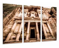 Tableau Moderne Photographique, Impression sur bois, Ville de décoration dans le désert, Petra Jordanie, 97 x 62 cm, ref. 26911
