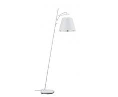 Trio Leuchten 407500189 Lampe sur Pied, Tissu, Weià Matt/Silberfarbig