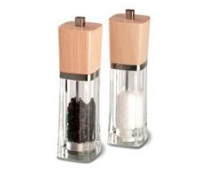 Cole et Mason Quad Moulin à Poivre 165 mm Hêtre Clair Bois Noir Acrylique