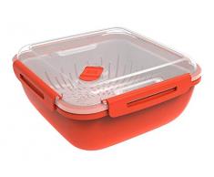 Rotho Memory Microwave Cuiseur Vapeur, Plastique (sans BPA), Rouge, 1.7 l