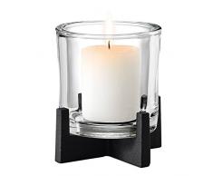 Blomus 65551 Nero Bougeoir à Bougie Verre Noir/Transparent 14 x 14 x 15 cm