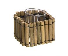 Dcasa Bougeoir Individuel avec Base en Bambou, Chandelier et bougeoir, décoration de la Maison, Unisexe, Adulte, Couleur Unique