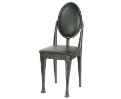 en étain de haute Street Design Lot de 4 chaises de salle à manger avec pieds Nuovo et simili cuir Noir Coussins
