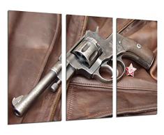 Tableau Moderne Photographique, Impression sur bois, Armes, Pistolet Vintage, 97 x 62 cm, ref. 26287