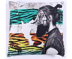 La Finesse - Housse de Coussin carrÃ©e dÃ©corative 50 x 50 cm pour la Maison en Coton pour Le Salon, Le canapÃ©, la Chambre Ã Coucher, Tissu colorÃ©, Taille Unique