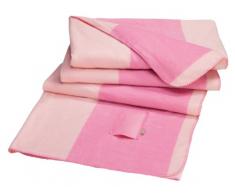 Young Generation yH 161017 Couverture Polaire Ã Rayures Rose 1,8 m x 2,20 m 100% Polyester avec fernbedienungstasche et fuÃtasche
