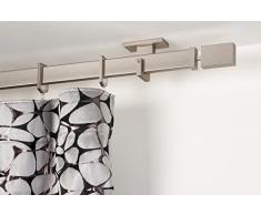 InCasa Tringle à Rideaux: 31 x 12 mm, L. 220 cm. en Acier satiné â Complet