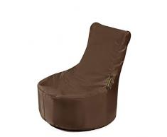 Pushbag Pouf, Polyester, Marron, 60 x 60 cm