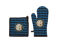 Inter 52601002121Â Set Barbecue, Coton, Noir/Bleu, 18Â x 30Â x 1Â cm, 2Â unitÃ©s