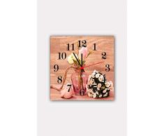 Bonamaison Horloge Murale en MDF, Multicolore, 30 x 30 cm