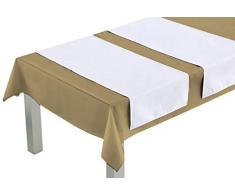 Comptoir du Linge lpr03001 Chemin de Table Polyester/Coton Blanc 140 x 45 x 0,5 cm