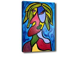 Bonamaison Peinture sur toile, multicolore, 40 x 60 cm - Conçu et fabriqué en Turquie