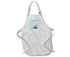 3dRose Tablier, Blanc, 22Â x 61Â cm