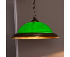 Tosel E1092 Suspension - Poutres Classic, Tôle Acier, Laiton Vieilli, Verre centrifugé, E27, 100 W