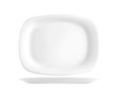 BORMIOLI ROCCO 767075 Grangusto Assiette à pâtisserie, opale, blanc, 22 x 16 cm, verre