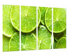 Tableau Moderne Photographique, Impression sur bois, Lima, citron, fruit vert, 131 x 62 cm, ref. 26726