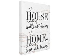 Le Stupell Home Decor Collection Home Loves et Dreams DÃ©coration Murale tendue, Toile, Multicolore, 76.2Â x 193.55Â x 101.6Â cm