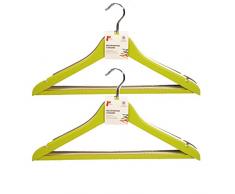 H & L Russel Ã©rable Cintres avec Barre Anti-dÃ©rapante et encoches, Beige, Lot de 6