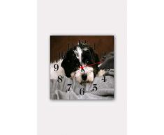 Bonamaison Horloge Murale en MDF, Multicolore, 30 x 30 cm