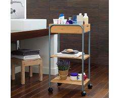 BigBuy Home Chariot de Salle de Bain en Bambou Multicolore Taille Unique