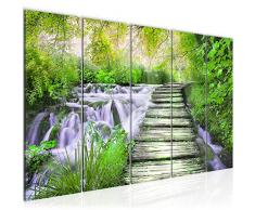 Tableau decoration murale Paysage de cascade 150 x 60 cm - XXL Impression sur Toile Salon Appartment 5 Parties - prÃªt Ã accrocher - 612556a