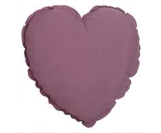 AmÃ©dÃ©e Novell Coussin en Forme de Coeur, Coton, Mauve, 10Â x 40Â x 40Â cm