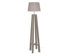 Tosel 51190 Lampadaire 1 LumiÃ¨re, Bois, E27, 40 W, Gris, 40 x 156 cm