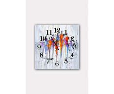 Bonamaison Horloge Murale en MDF, Multicolore, 30 x 30 cm