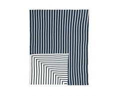 Marc OPolo Arre Plaid, 100% Coton, Blue, 130 cm x 170 cm