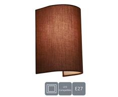 HARPER LIVING 1 Applique murale avec interrupteur Tissu de haute qualitÃ© 25,5 cm x 15,5 cm x 14 cm IdÃ©al pour salon, couloir, chambre Ã coucher (Moka)