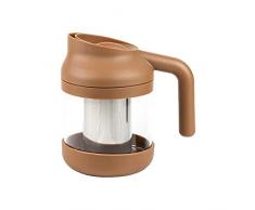 Café Olé Cold Brew Cafetière avec manche en plastique et verre â Marron, 850ML, 24 heures infuser l