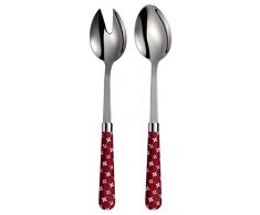 Campagne Country Chic Couverts Ã Salade, Acier Inoxydable, Rouge, 25Â x 5Â x 3.5Â cm